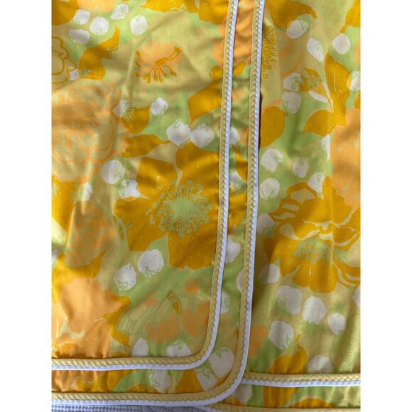 Vintage 70s Lilly Pulitzer Yellow Floral Skirt with Braid waist 27" - Picture 3 of 7